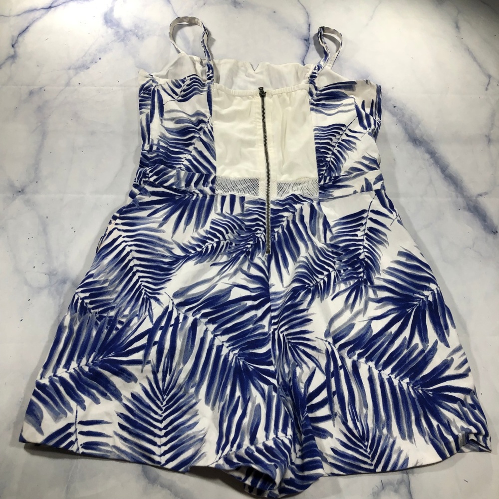 Sam Edelman Printed Strappy Romper Cobalt Palm - Picture 4 of 8